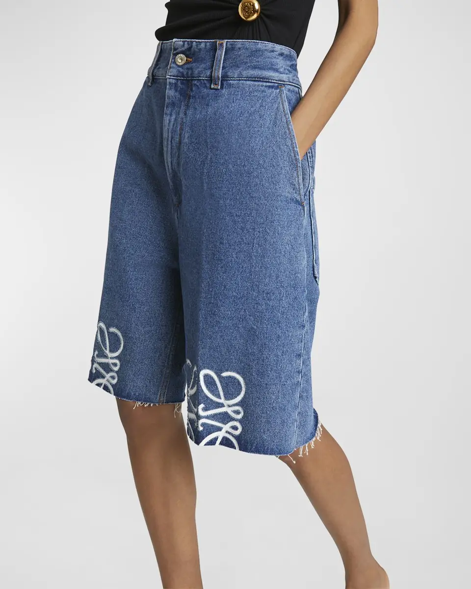 Loewe Anagram Long Denim Shorts | Thumbnail 6