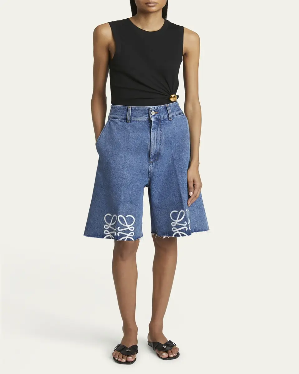 Loewe Anagram Long Denim Shorts | Thumbnail 8