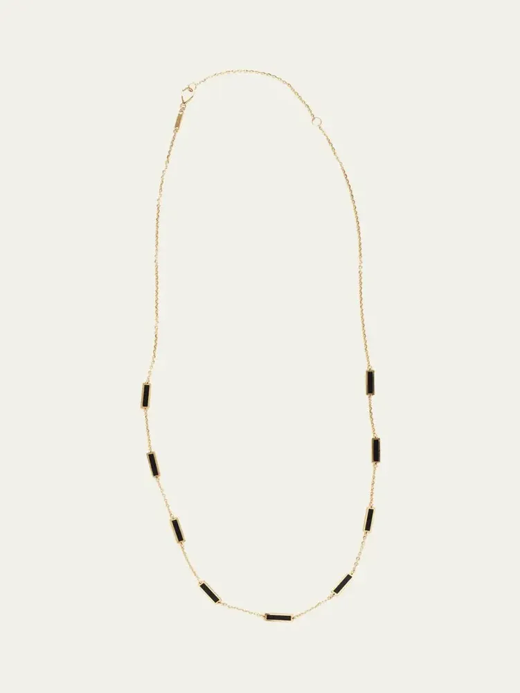 KAMAL Bar Chain Necklace with Gemstones