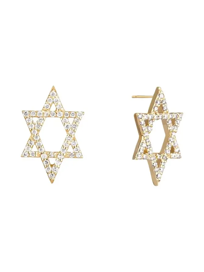 14K Gold Flawless Star of David Stud Earrings 14K Gold Flawless Star of David Stud Earrings
