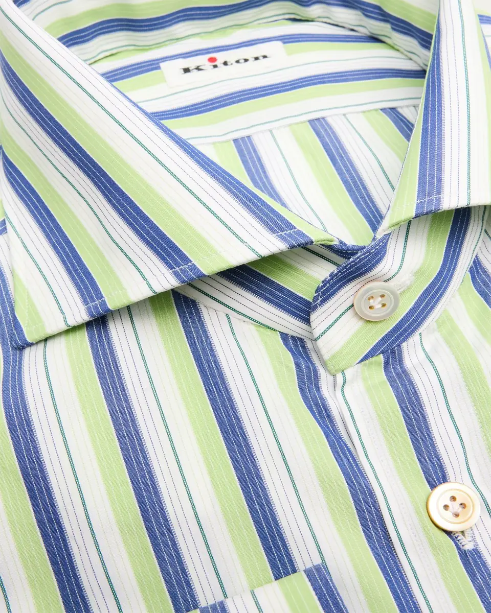 Kiton Men's Striped Dress Shirt | Thumbnail 2
