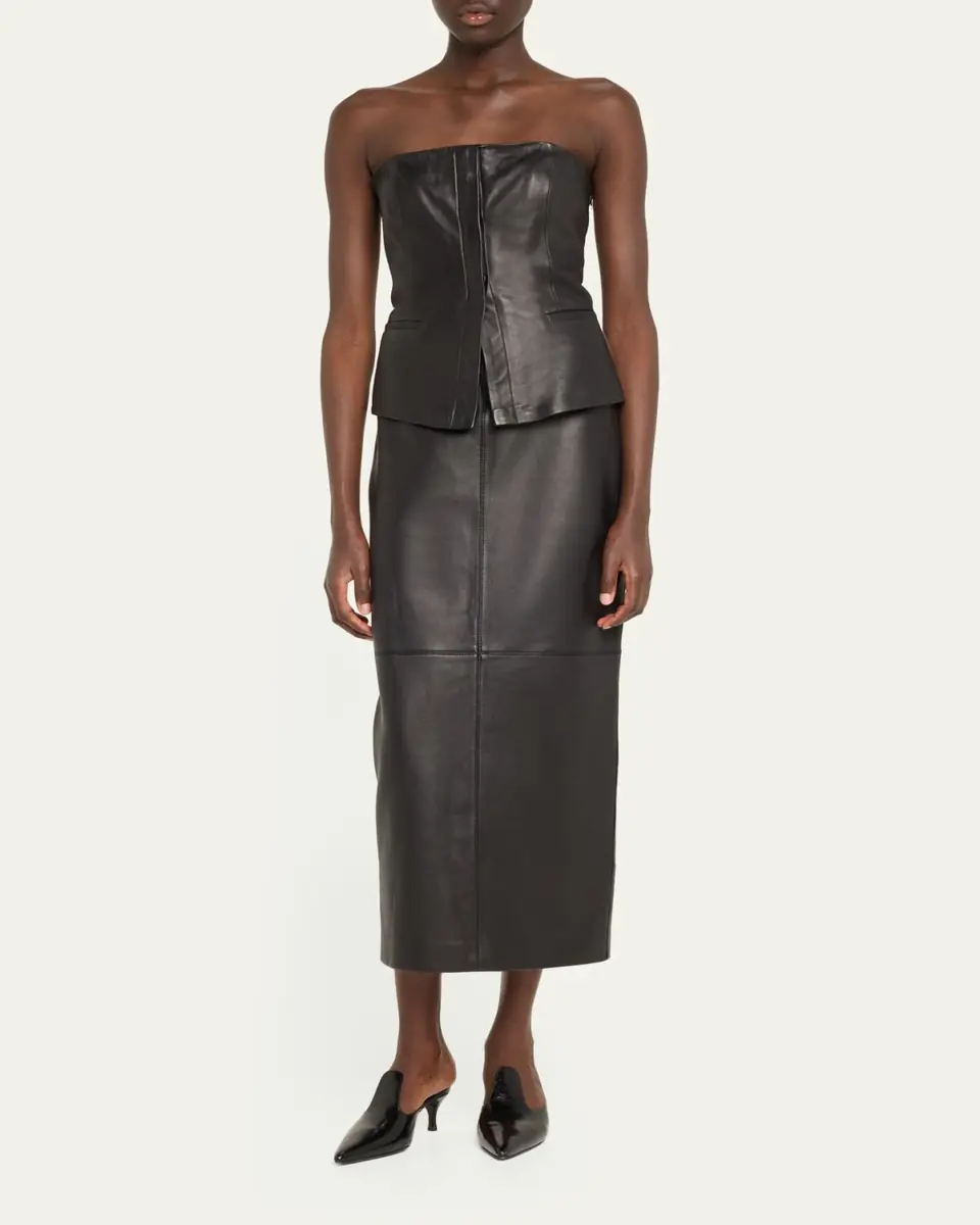 A.L.C. Marta Straight Leather Maxi Skirt | Thumbnail 2