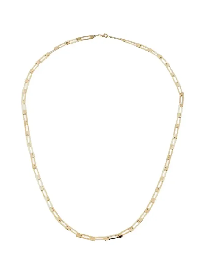 Lana 14K Yellow Gold Laser Open Interlocking Rectangle Necklace