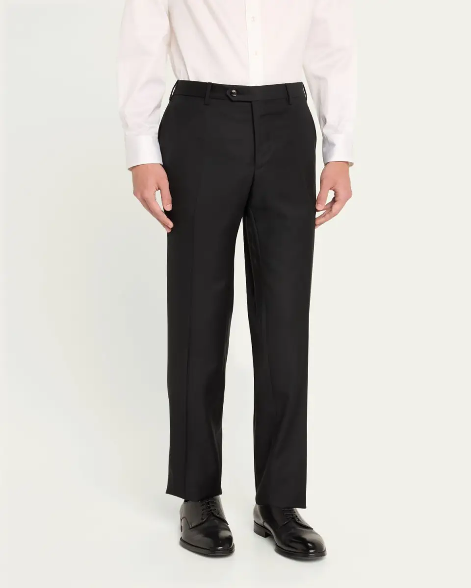 Giorgio Armani Men's Flat-Front Wool Trousers | Thumbnail 4 Giorgio Armani Men's Flat-Front Wool Trousers | Thumbnail 4