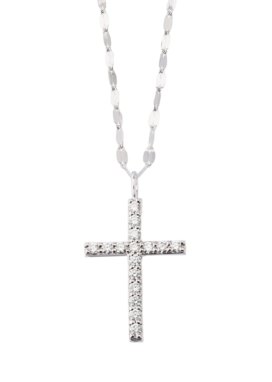14K Yellow Gold Flawless Everyday Diamond Cross Necklace