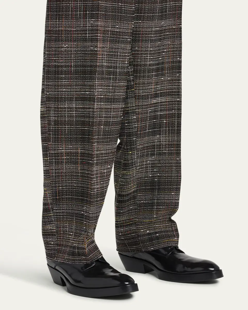 Bottega Veneta Men's Dalton Cuban-Heel Leather Derby Shoes | Thumbnail 6