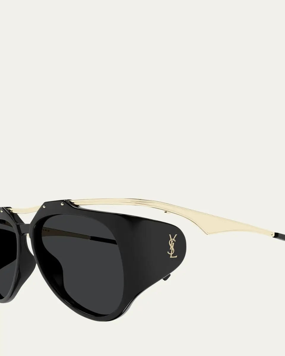 Saint Laurent Amelia Plastic & Metal Aviator Sunglasses | Thumbnail 2 Saint Laurent Amelia Plastic & Metal Aviator Sunglasses | Thumbnail 2