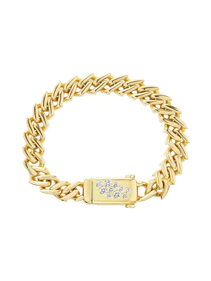 18K Yellow Gold Diamond Curb Chain Bracelet 18K Yellow Gold Diamond Curb Chain Bracelet