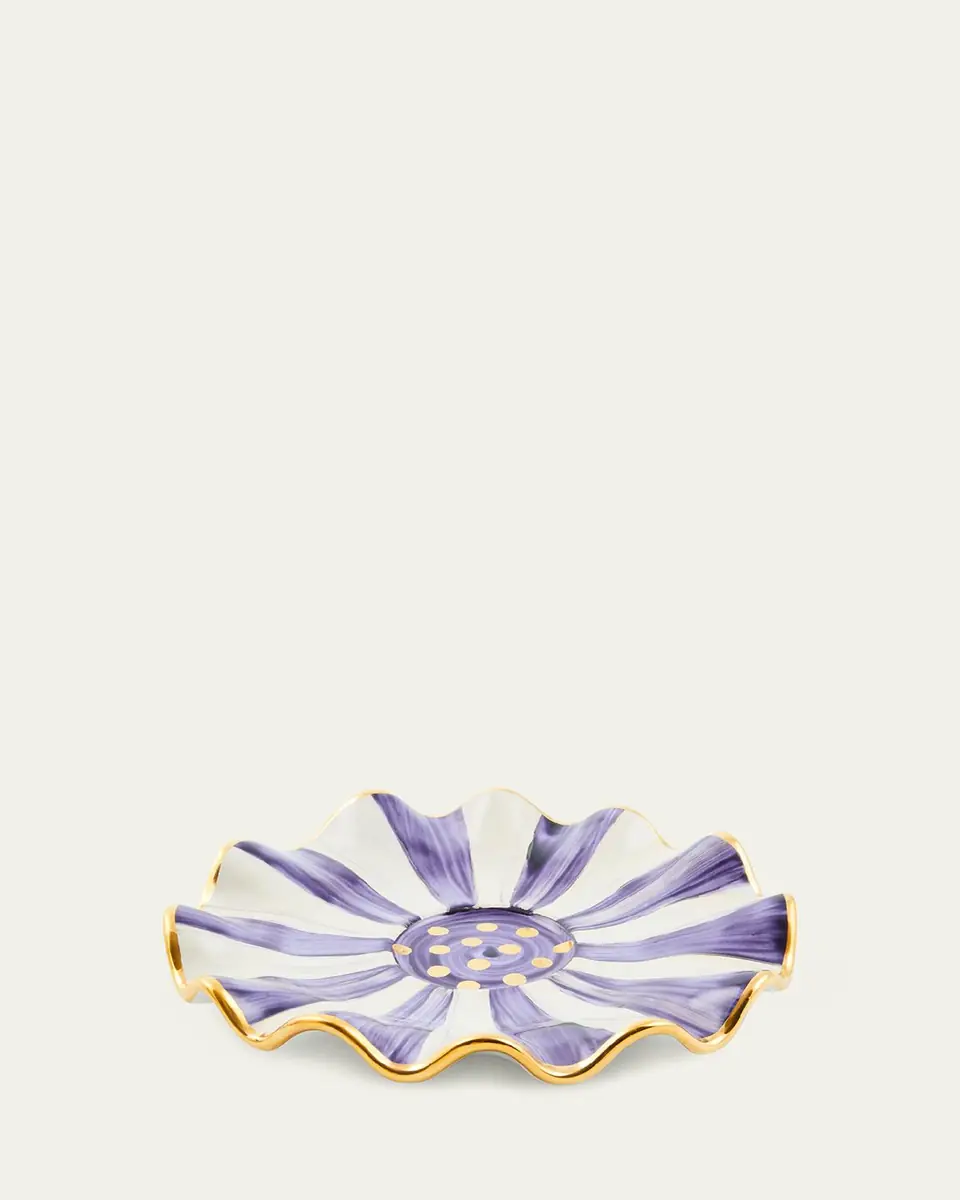 MacKenzie-Childs Violet Check Ceramic Saucer | Thumbnail 2 MacKenzie-Childs Violet Check Ceramic Saucer | Thumbnail 2