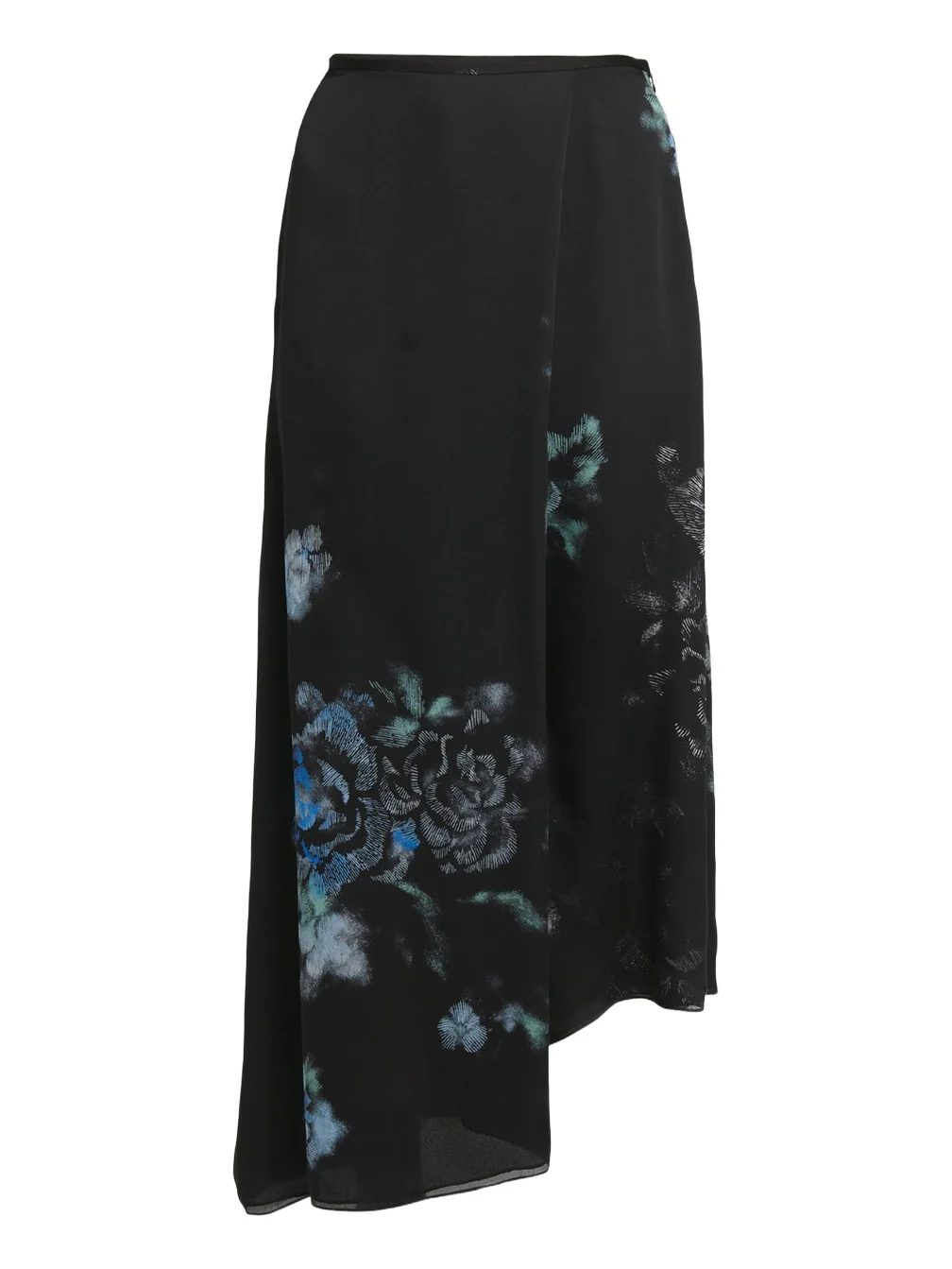 Floral Print Silk Wrap-Effect Midi Skirt Floral Print Silk Wrap-Effect Midi Skirt