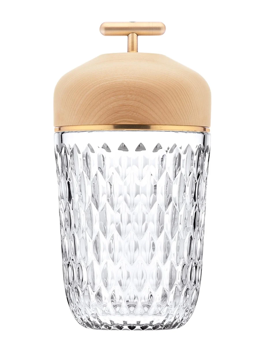 Folia Clear Woodbrushed Brass Finish Portable Lamp Folia Clear Woodbrushed Brass Finish Portable Lamp