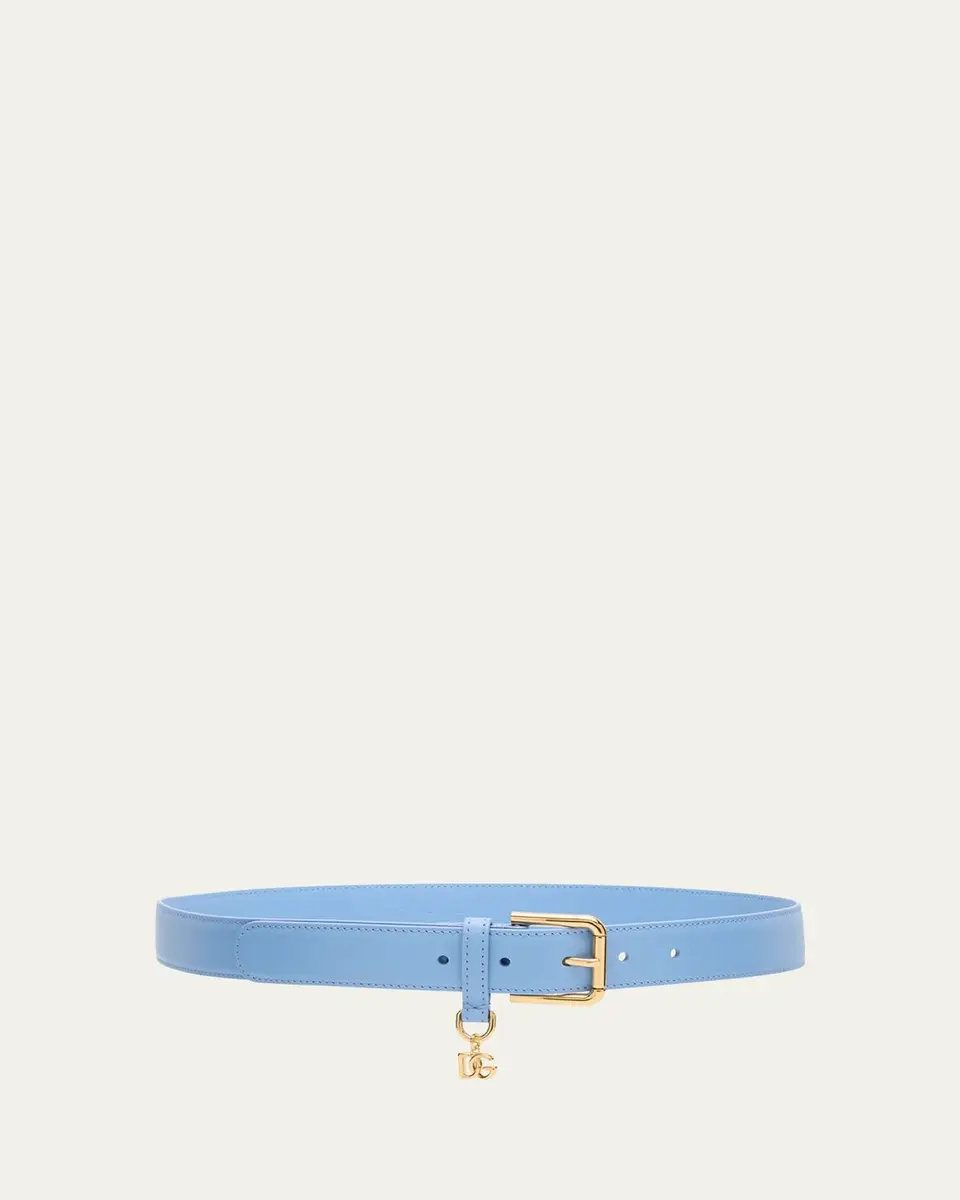 Dolce & Gabbana DG Charm Smooth Leather & Brass Belt | Thumbnail 2