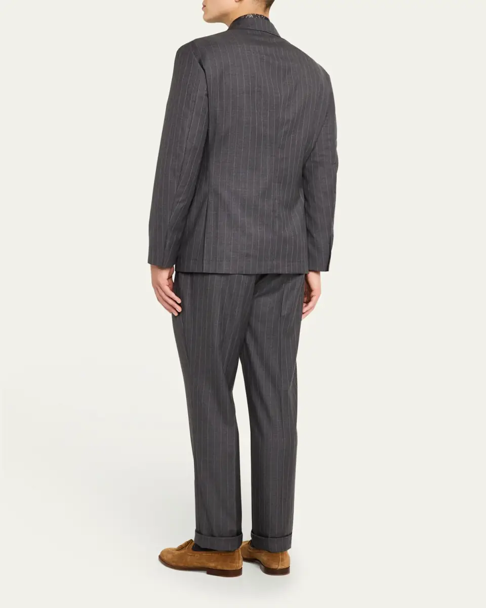 Brunello Cucinelli Men's 150s Wool Pinstripe Suit | Thumbnail 3 Brunello Cucinelli Men's 150s Wool Pinstripe Suit | Thumbnail 3