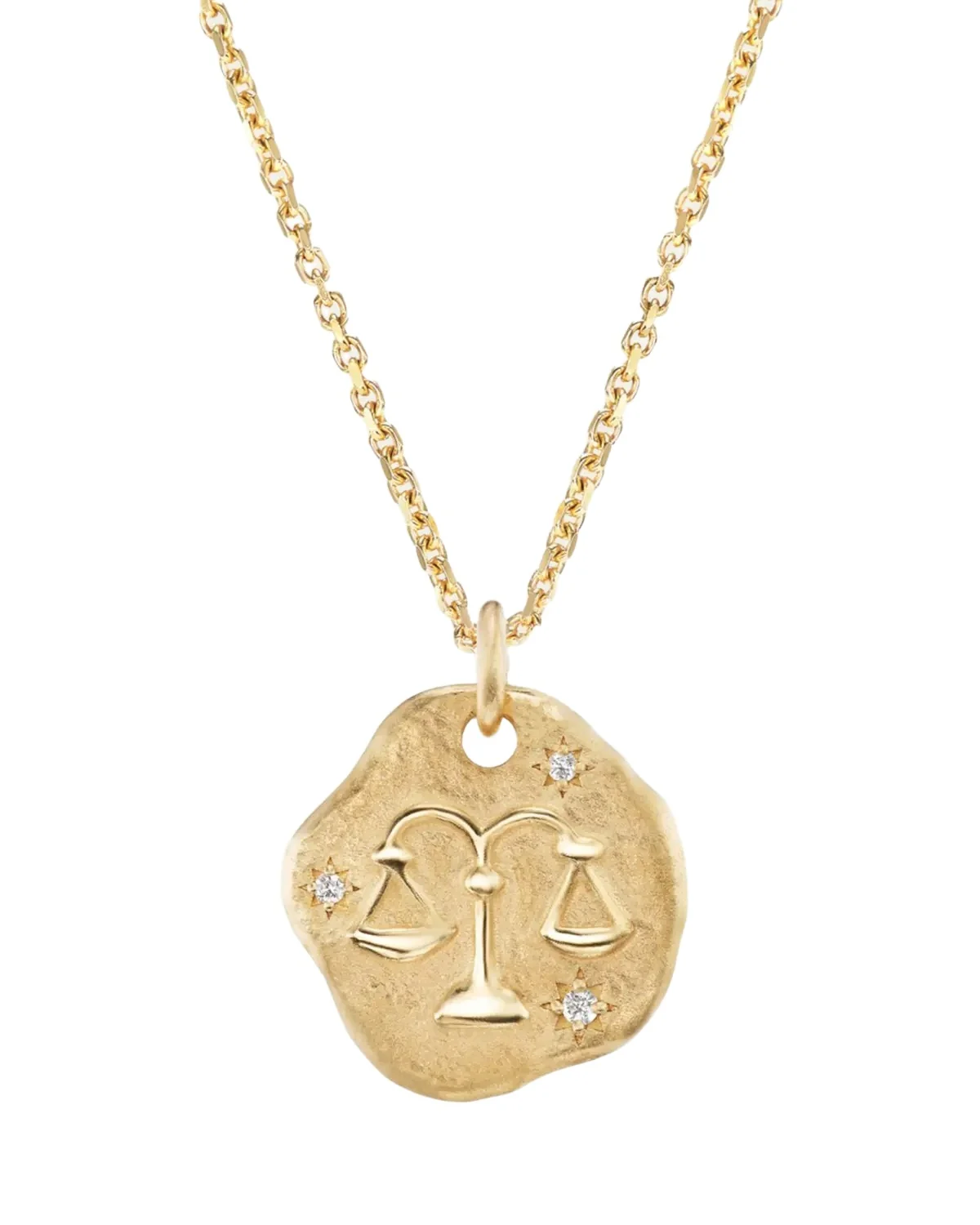18K Yellow Gold Mini Diamond Zodiac Pendant Necklace 18K Yellow Gold Mini Diamond Zodiac Pendant Necklace