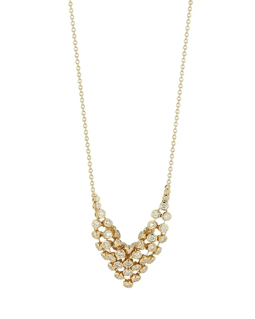 ONDYN Small Diamond Bias Pendant Necklace, 22"L | Image 1 ONDYN Small Diamond Bias Pendant Necklace, 22"L | Image 1
