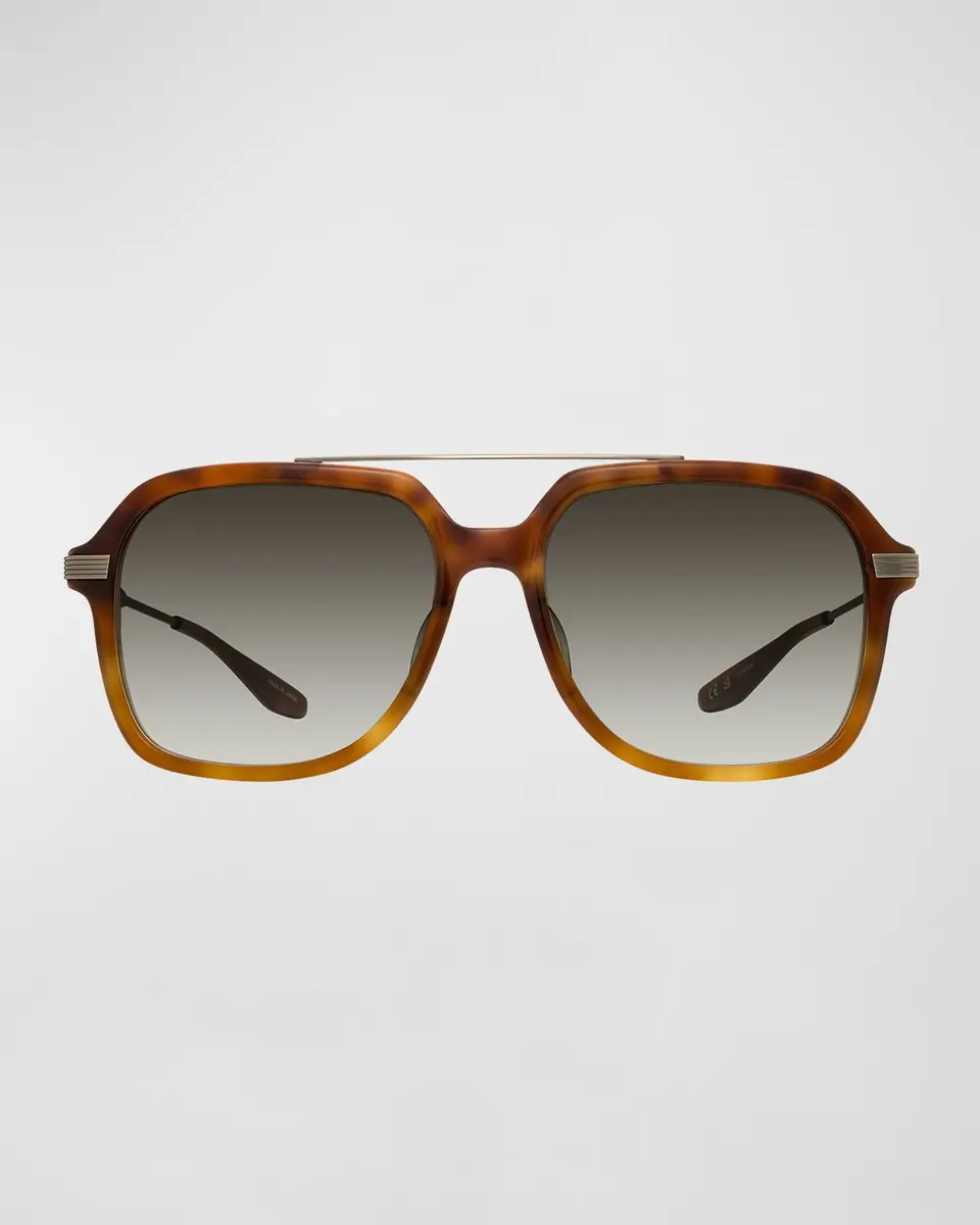 Barton Perreira D. Ellis Havana Zyl & Titanium Aviator Sunglasses | Thumbnail 2 Barton Perreira D. Ellis Havana Zyl & Titanium Aviator Sunglasses | Thumbnail 2