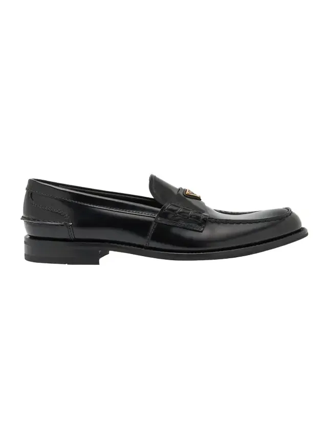 Prada Men's Brushed Leather Split-Toe Loafers