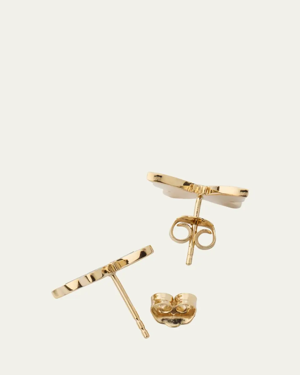 Sydney Evan 14K Yellow Gold Mosaic Butterfly Stud Earrings with Diamonds | Thumbnail 3 Sydney Evan 14K Yellow Gold Mosaic Butterfly Stud Earrings with Diamonds | Thumbnail 3