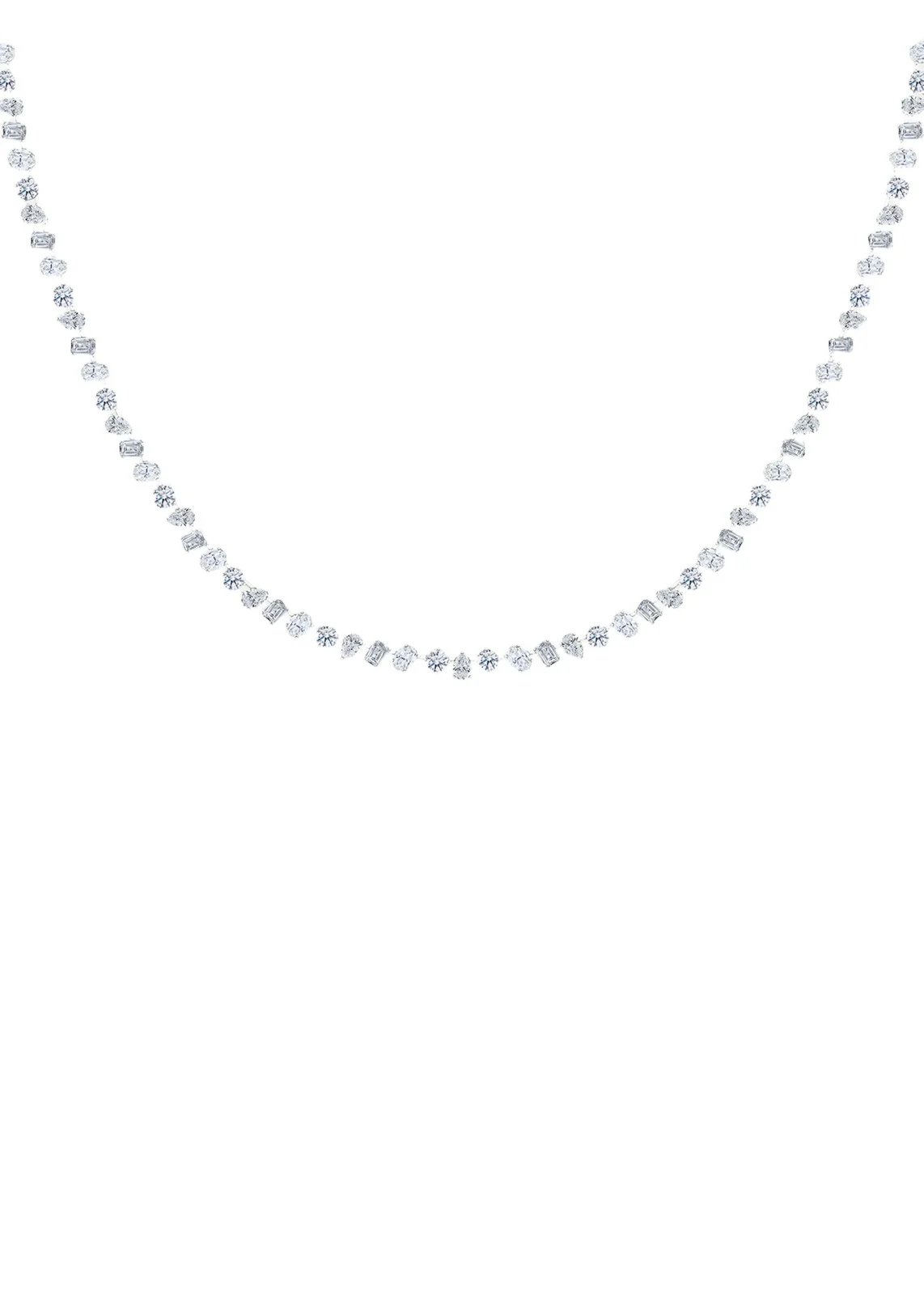 HauteCarat 18K Mixed Shape Lab Grown Diamond Necklace