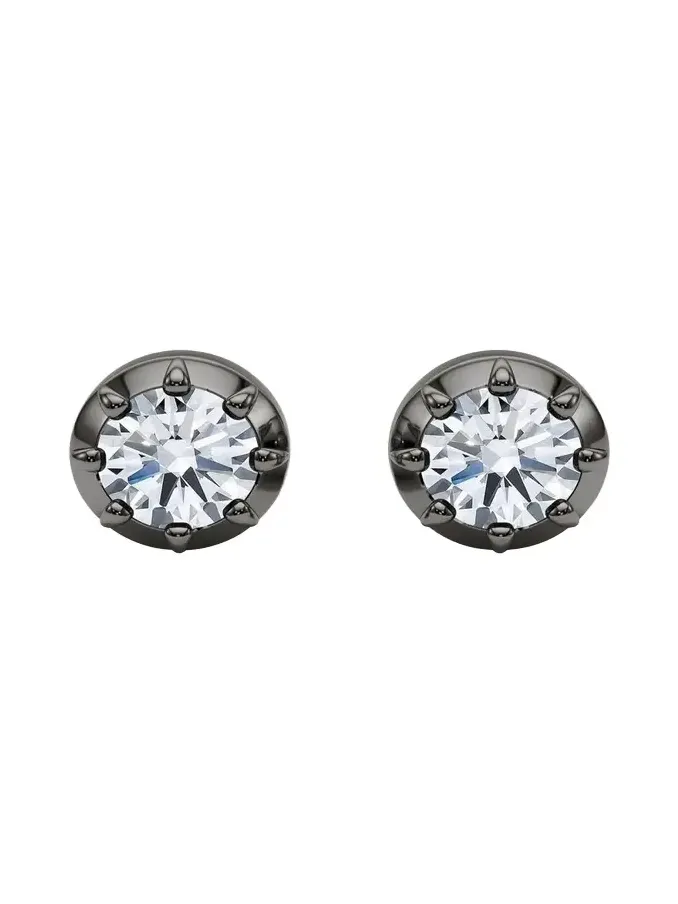 18K Georgian Cut Lab Grown Diamond Stud Earrings, 2.0tcw