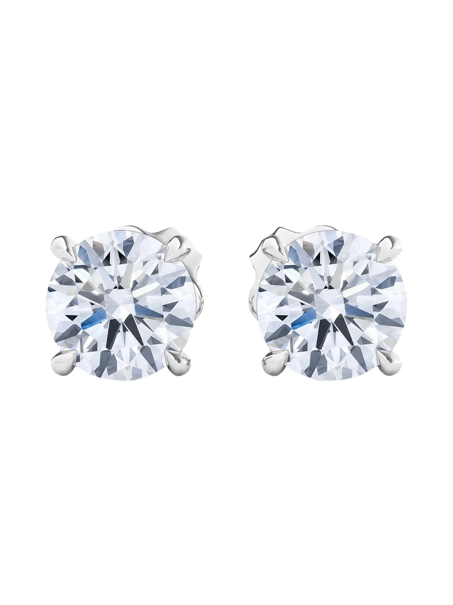 18K Round Brilliant Lab Grown Diamond Stud Earrings, 2.0tcw 18K Round Brilliant Lab Grown Diamond Stud Earrings, 2.0tcw