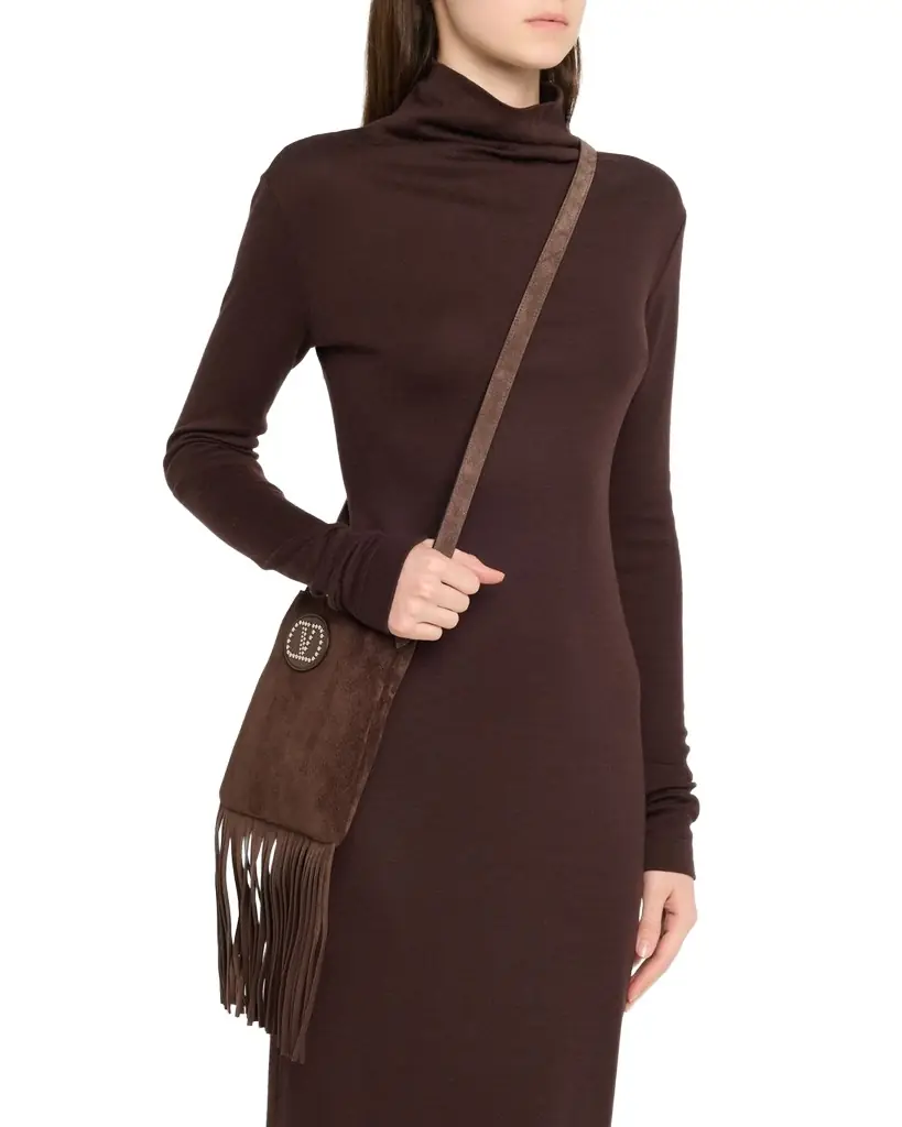 Valentino Garavani Nellcote Fringe Suede Crossbody Bag | Image 1 Valentino Garavani Nellcote Fringe Suede Crossbody Bag | Image 1