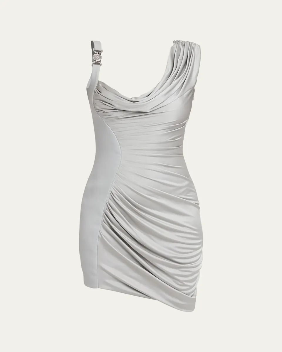 Versace Draped Liquid Jersey Mini Cocktail Dress | Thumbnail 5 Versace Draped Liquid Jersey Mini Cocktail Dress | Thumbnail 5