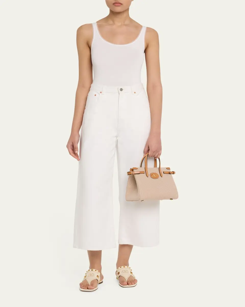 Valentino Garavani Antibes Small Canvas Shopping Tote Bag | Thumbnail 11