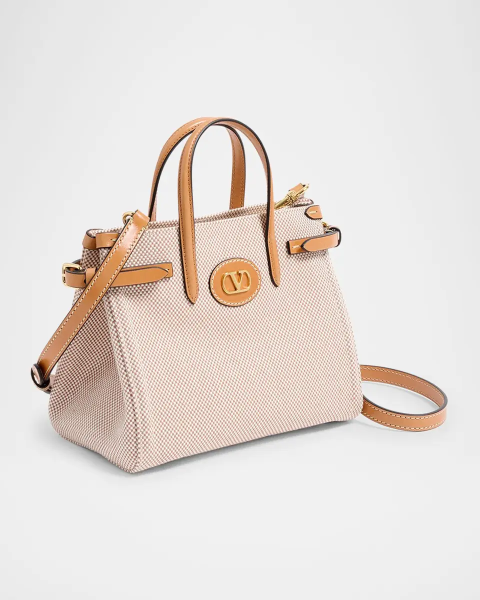 Valentino Garavani Antibes Small Canvas Shopping Tote Bag | Thumbnail 6
