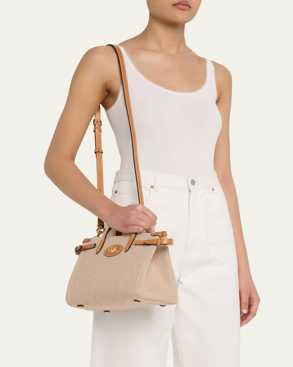 Valentino Garavani Antibes Small Canvas Shopping Tote Bag | Thumbnail 8