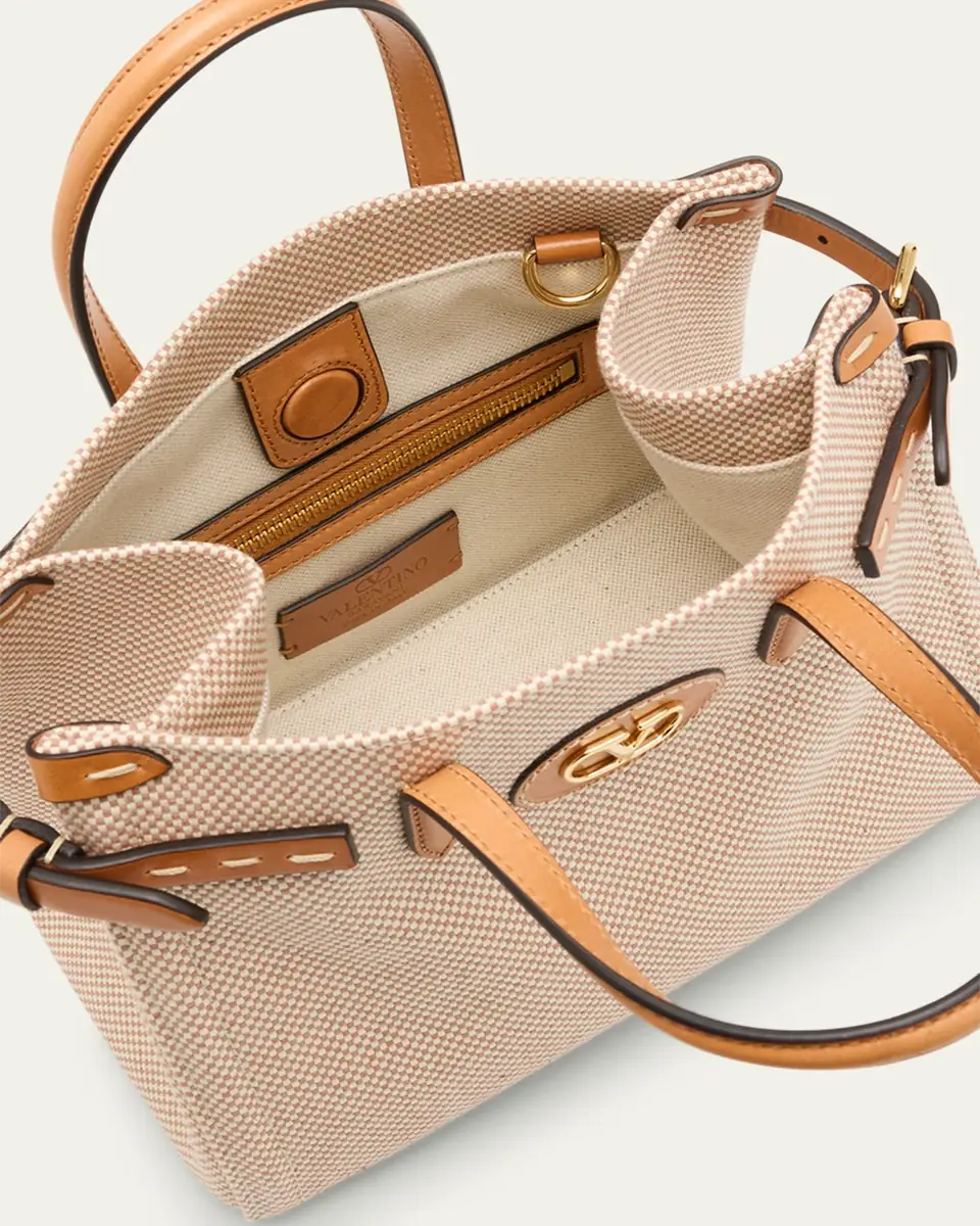 Valentino Garavani Antibes Small Canvas Shopping Tote Bag | Thumbnail 10
