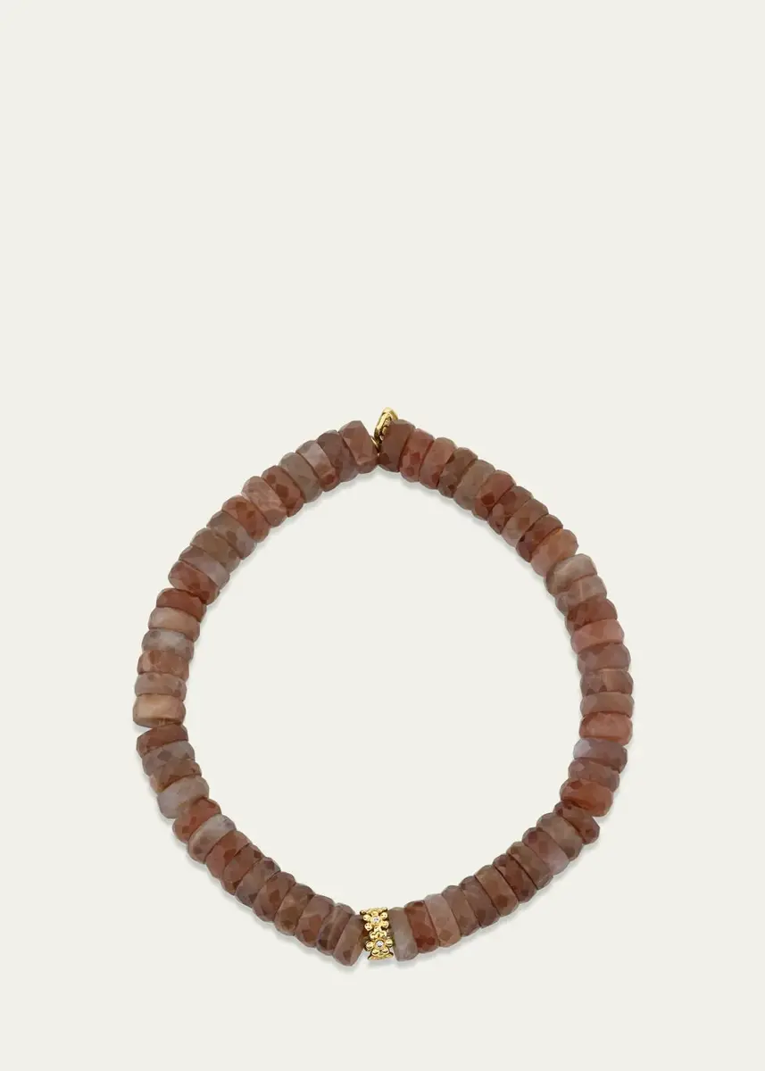Sydney Evan Beaded Moonstone Bracelet with Tiny Diamond Daisy Charm | Thumbnail 2 Sydney Evan Beaded Moonstone Bracelet with Tiny Diamond Daisy Charm | Thumbnail 2