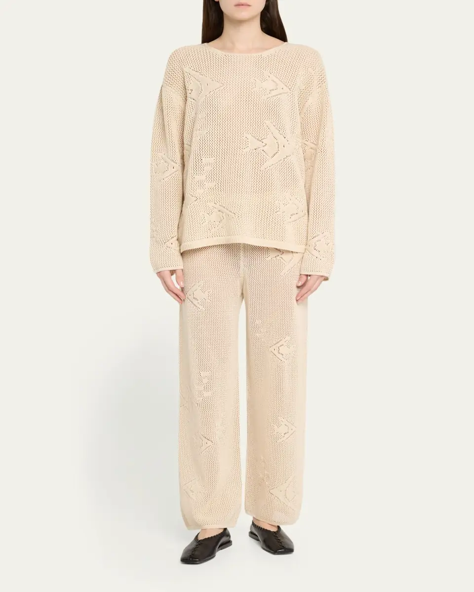 Bode Angel Fish Knit Lace Joggers | Thumbnail 2
