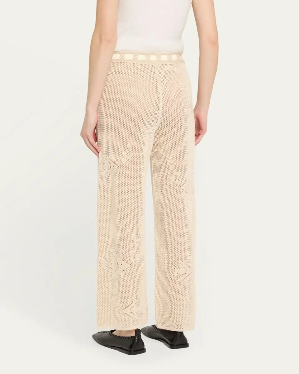 Bode Angel Fish Knit Lace Joggers | Thumbnail 3