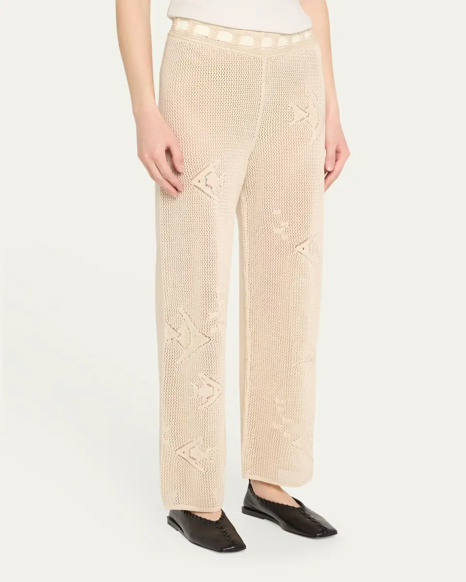 Bode Angel Fish Knit Lace Joggers | Thumbnail 4