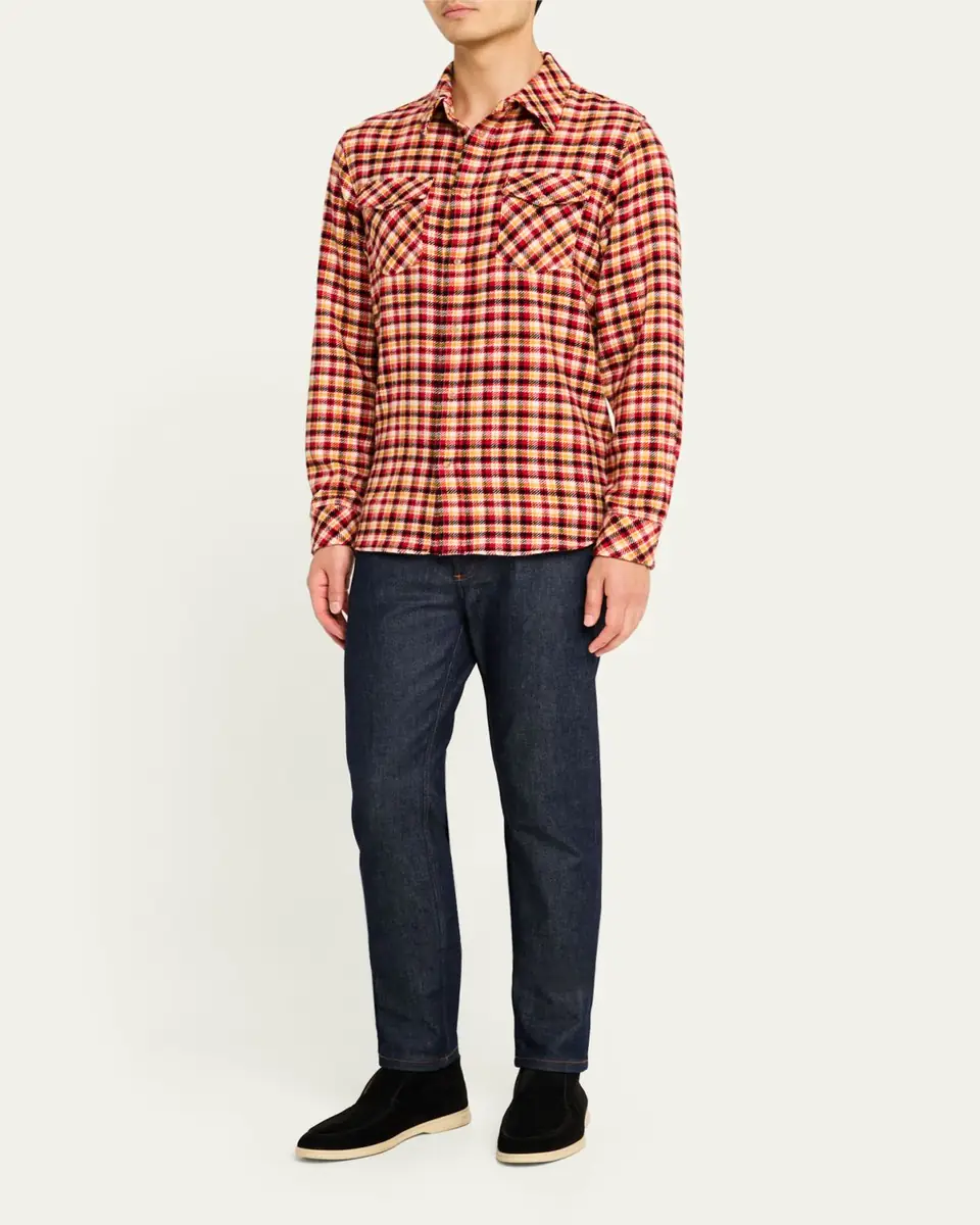 God’s True Cashmere Men's Sunstone Tartan Sport Shirt | Thumbnail 2