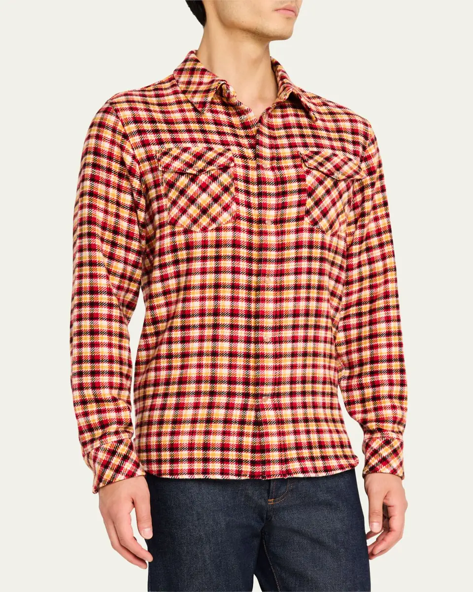 God’s True Cashmere Men's Sunstone Tartan Sport Shirt | Thumbnail 4
