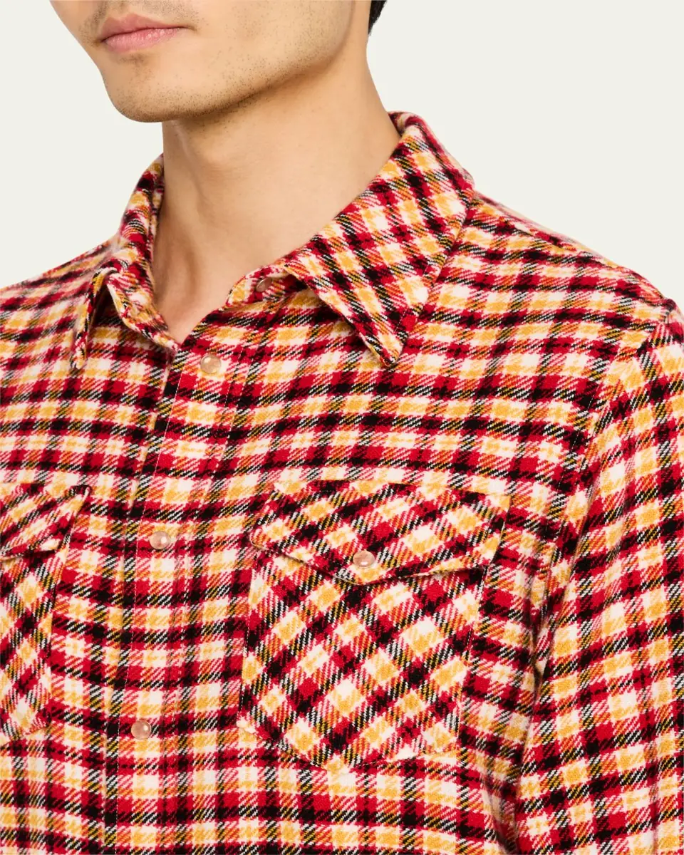 God’s True Cashmere Men's Sunstone Tartan Sport Shirt | Thumbnail 5