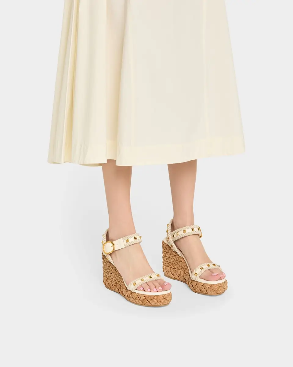 Valentino Garavani Rockstud Leather Wedge Espadrille Sandals | Thumbnail 6 Valentino Garavani Rockstud Leather Wedge Espadrille Sandals | Thumbnail 6