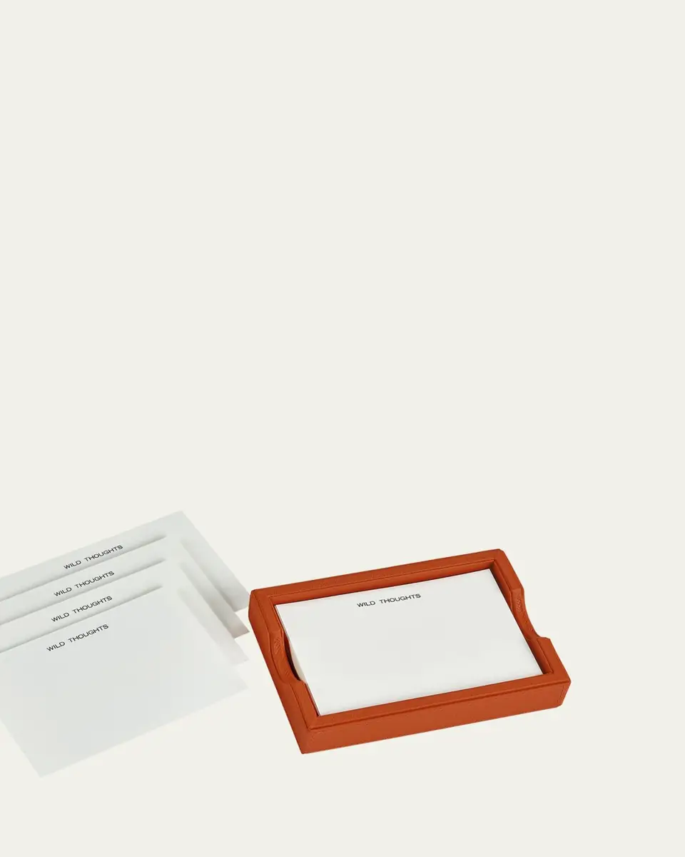 Graphic Image Leather Memo Tray with 100 "Wild Thoughts" Note Cards | Thumbnail 3