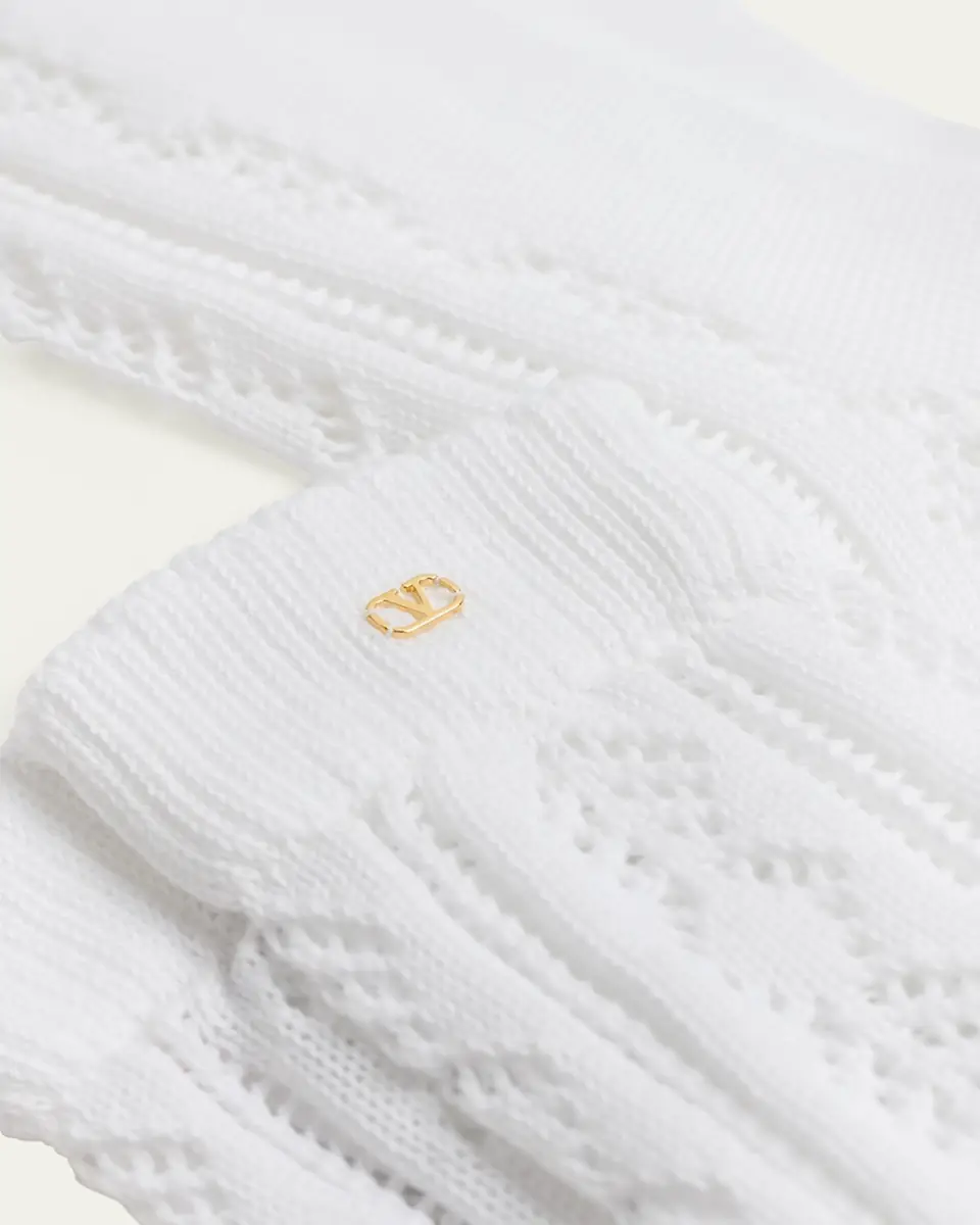 Valentino Garavani Men's VLogo Cotton Knit Over-Calf Socks | Thumbnail 3 Valentino Garavani Men's VLogo Cotton Knit Over-Calf Socks | Thumbnail 3