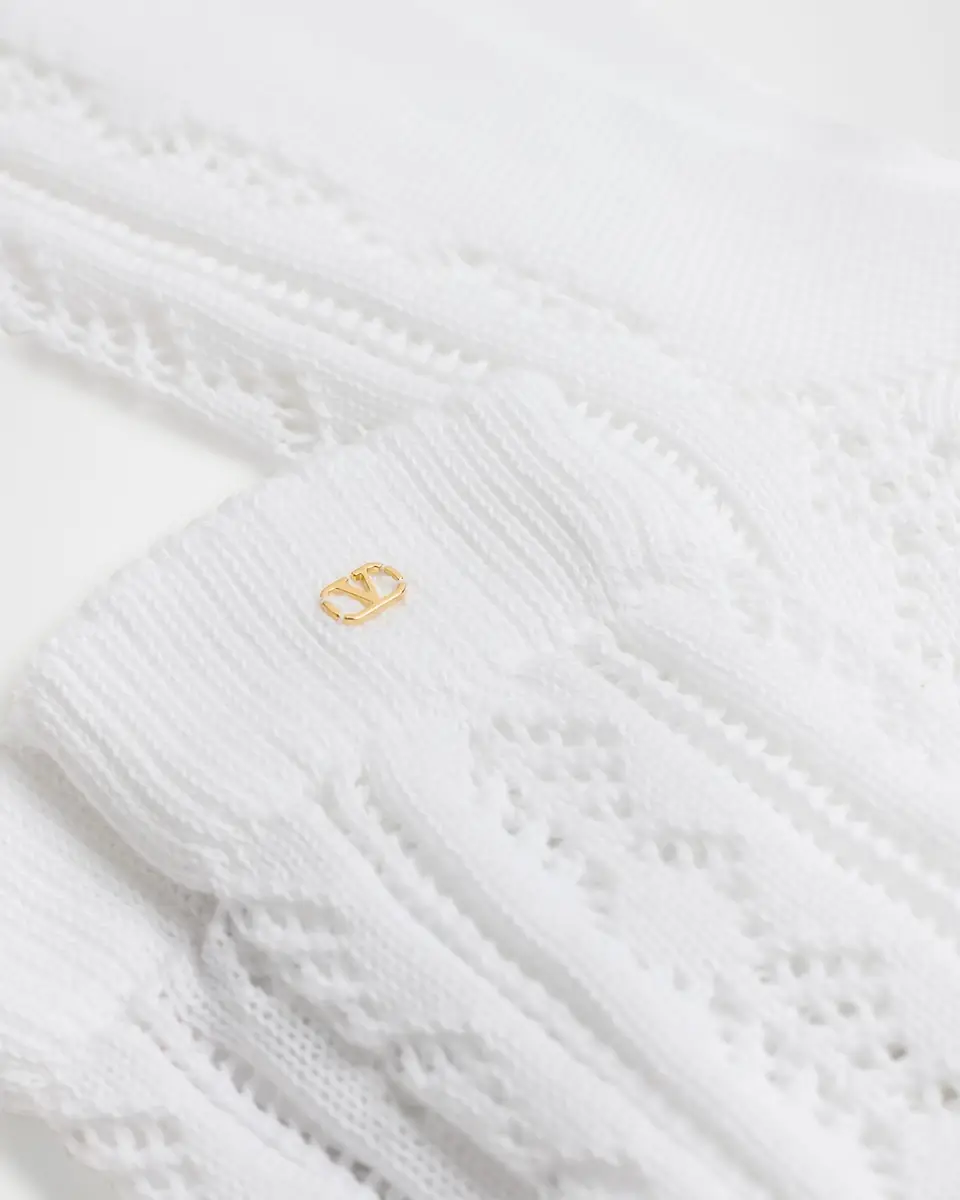 Valentino Garavani Men's VLogo Cotton Knit Over-Calf Socks | Thumbnail 5 Valentino Garavani Men's VLogo Cotton Knit Over-Calf Socks | Thumbnail 5