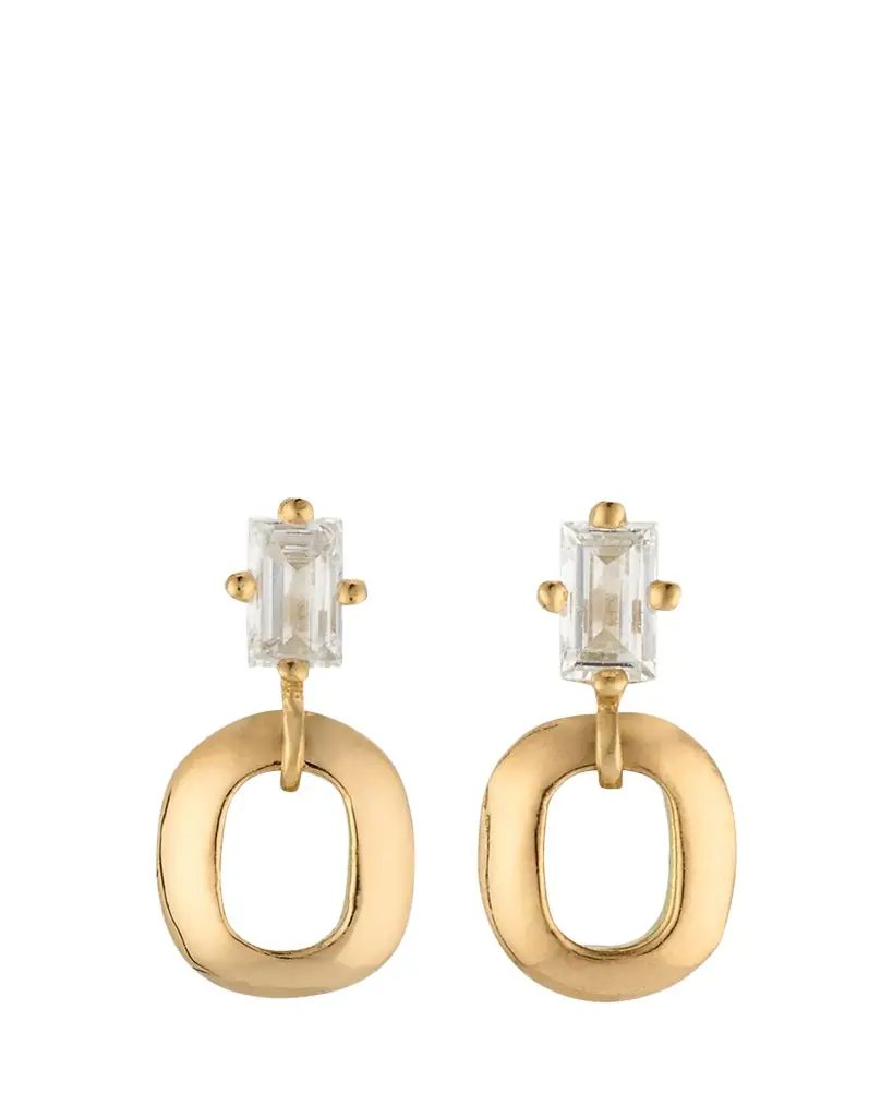 Lizzie Mandler Fine Jewelry 18K Yellow Gold Prong-Set Baguette Diamond Stud Earrings | Image 1 Lizzie Mandler Fine Jewelry 18K Yellow Gold Prong-Set Baguette Diamond Stud Earrings | Image 1