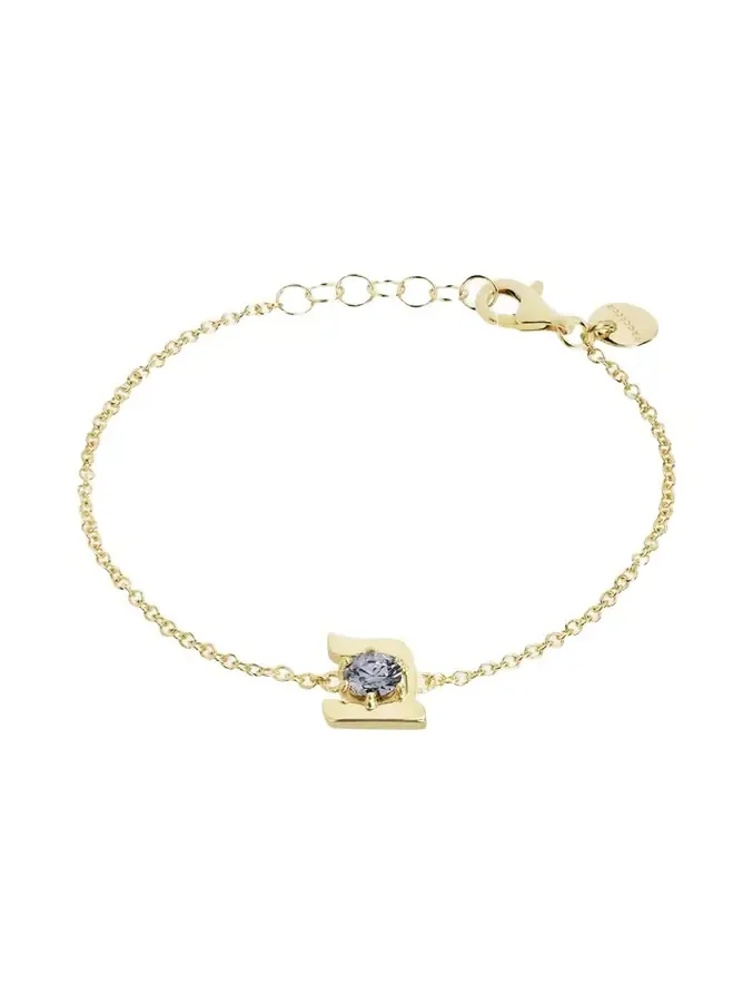 18K Gold Hebrew BET Initial Bracelet