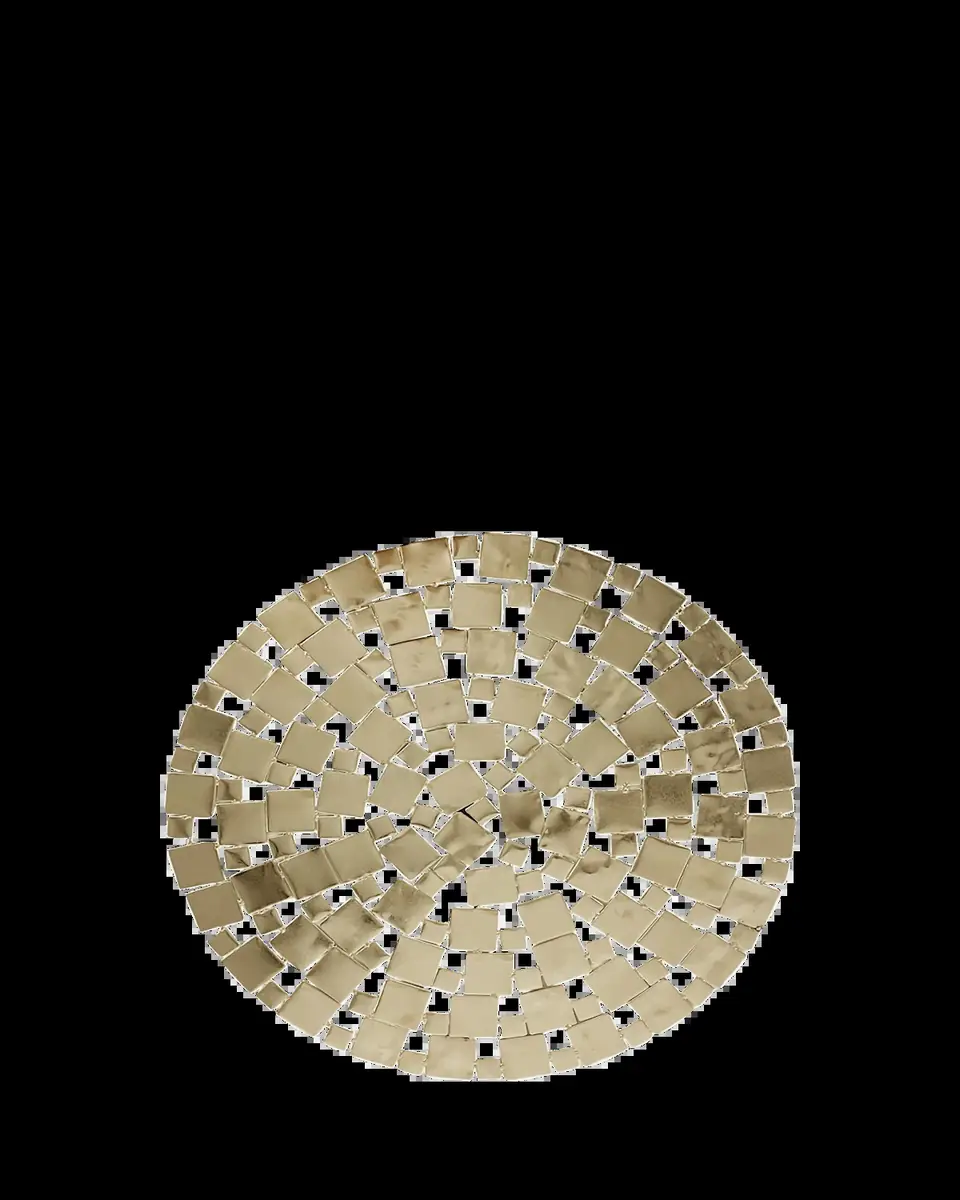 Nomi K Modern Squares Goldtone Metal Placemat, 15" Round | Thumbnail 2