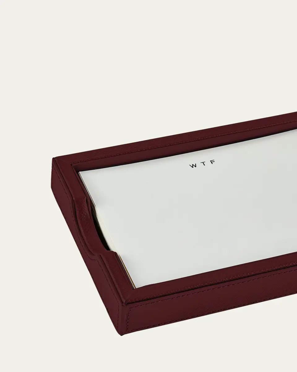 Graphic Image Leather Memo Tray with 100 "WTF" Note Cards | Thumbnail 2