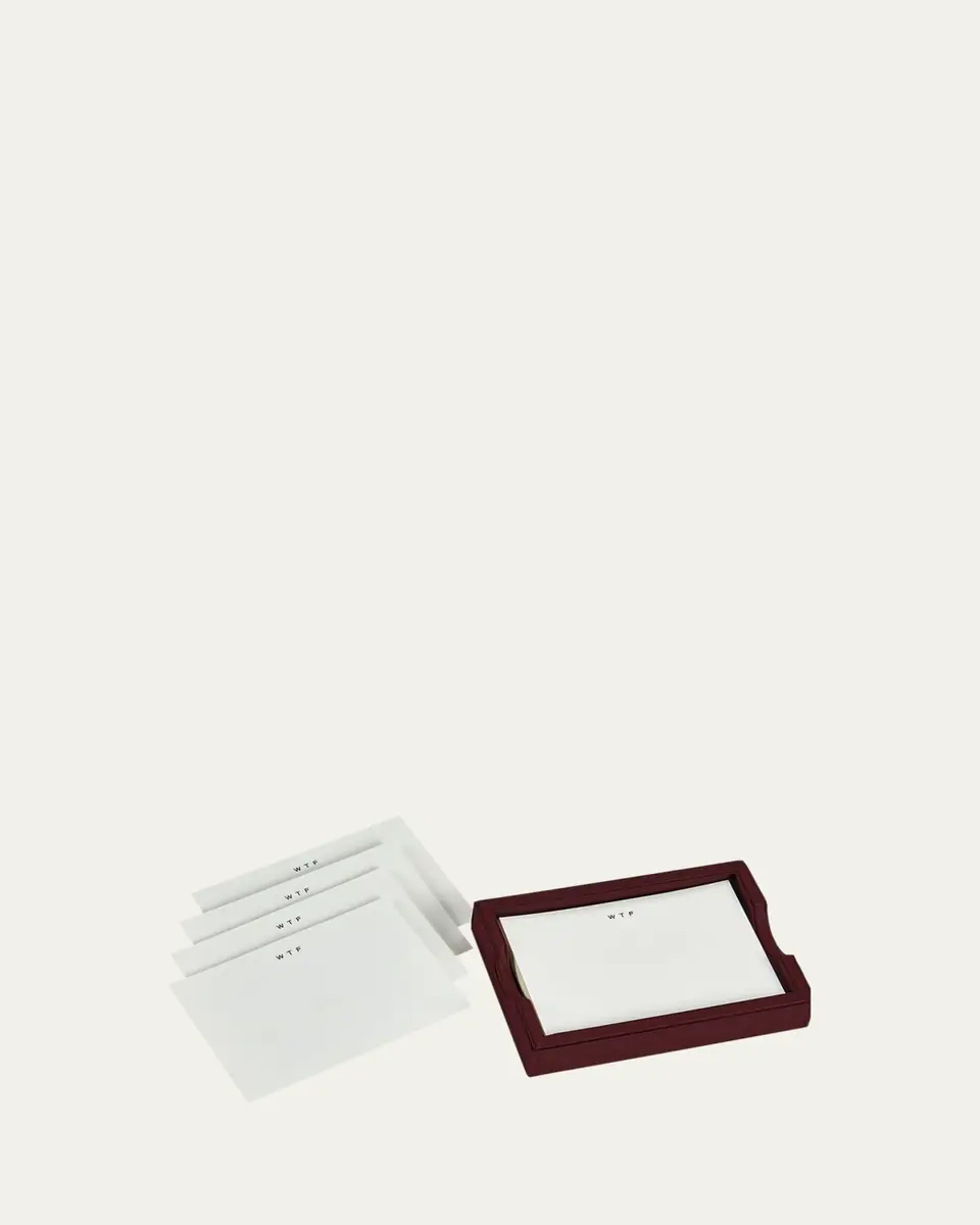Graphic Image Leather Memo Tray with 100 "WTF" Note Cards | Thumbnail 3