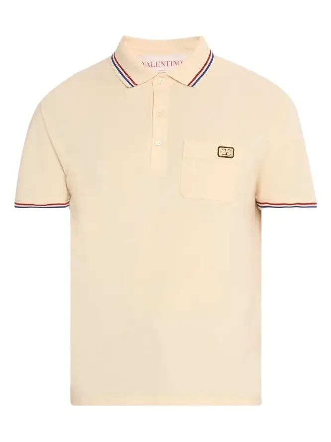 Men's Contrast-Tip Pique Polo Shirt