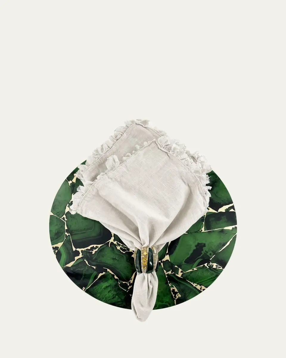 Nomi K Emerald Stone Lacquer Placemat, 15" Round | Thumbnail 2
