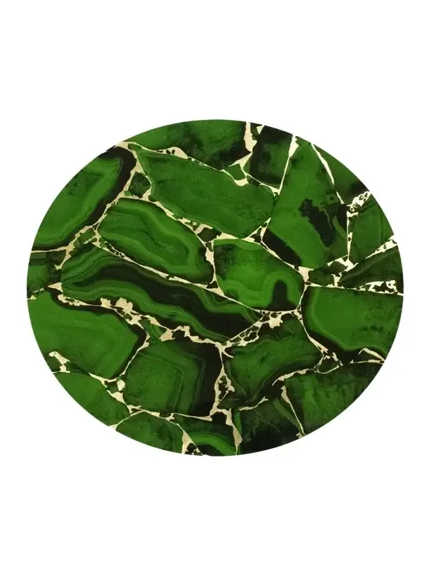 Nomi K Emerald Stone Lacquer Placemat, 15" Round